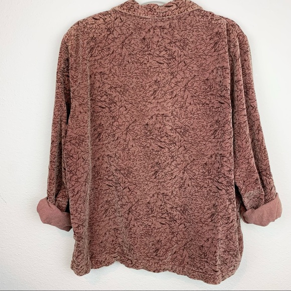 Vintage Corduroy Fall Embroidered Button Down Long Sleeve Collar Grandma Layer - Picture 4 of 6